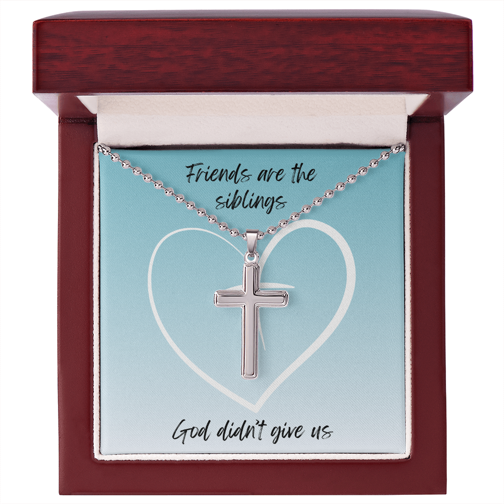 Friends are Siblings - Cross necklace