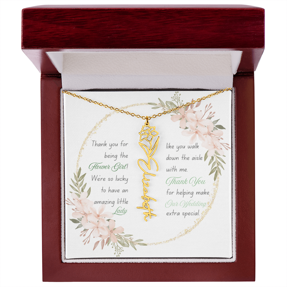 Custom Flower Girl Necklace