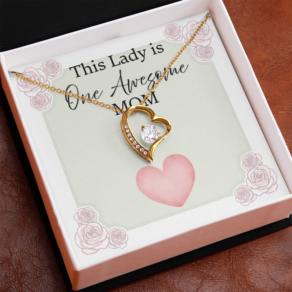 One Awesome Mom - Heart necklace