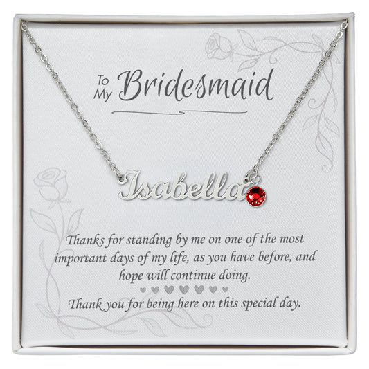Custom Bridesmaid Birthstone necklace