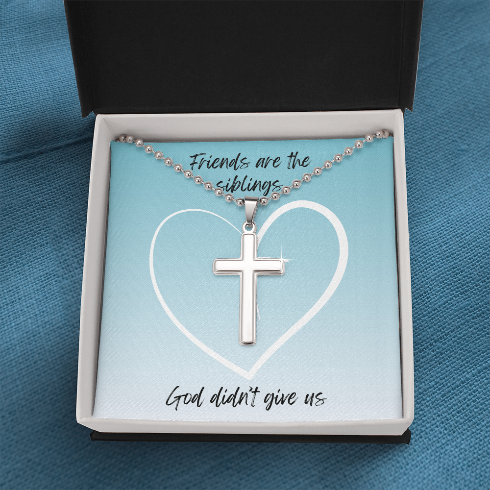 Friends are Siblings - Cross necklace