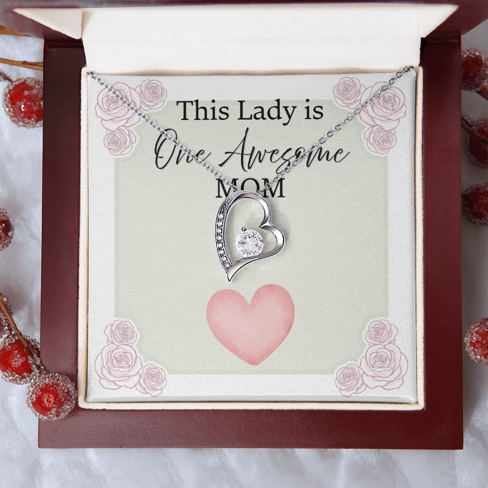 One Awesome Mom - Heart necklace