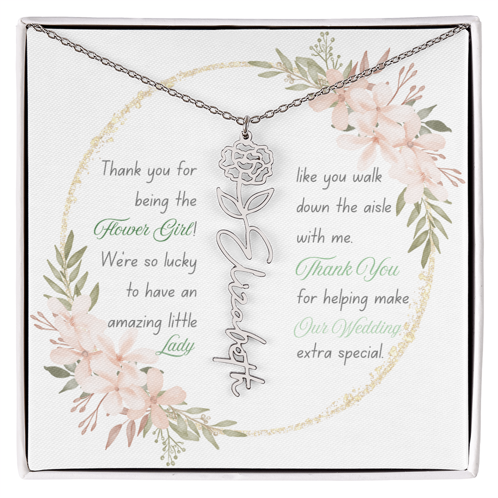 Custom Flower Girl Necklace