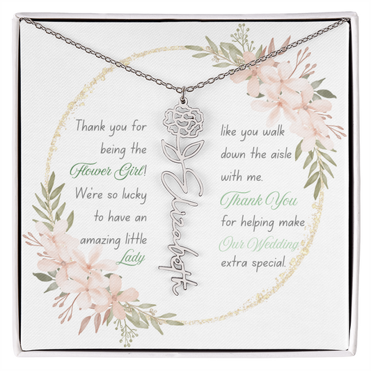 Custom Flower Girl Necklace