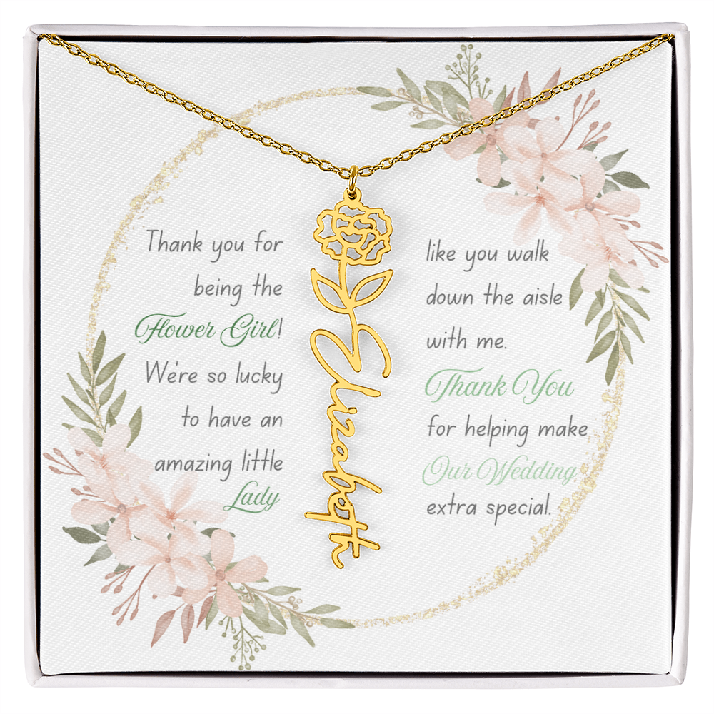 Custom Flower Girl Necklace