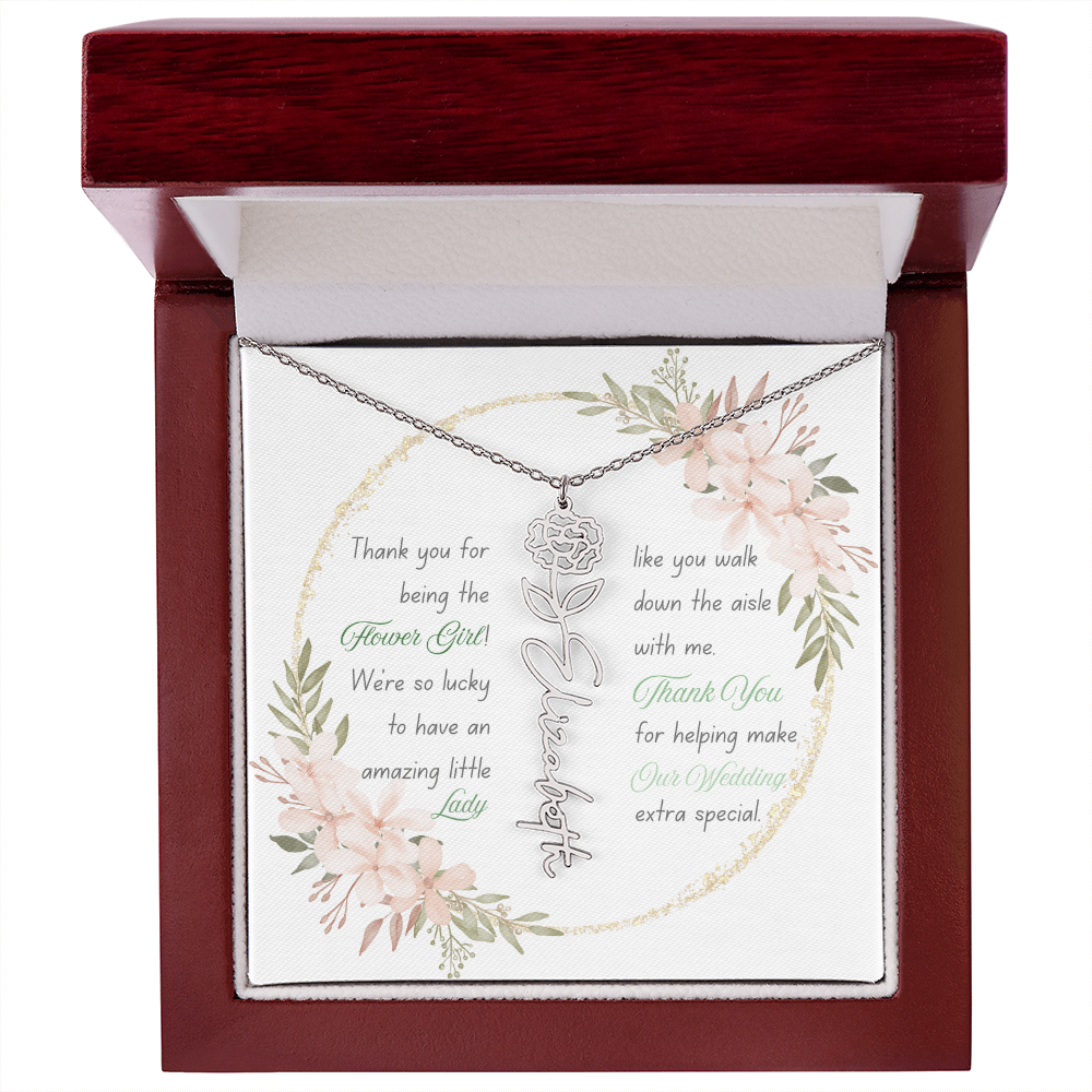 Custom Flower Girl Necklace
