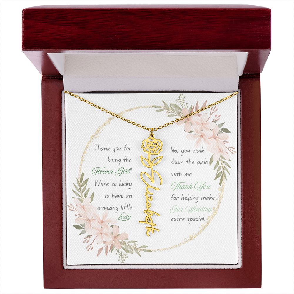 Custom Flower Girl Necklace