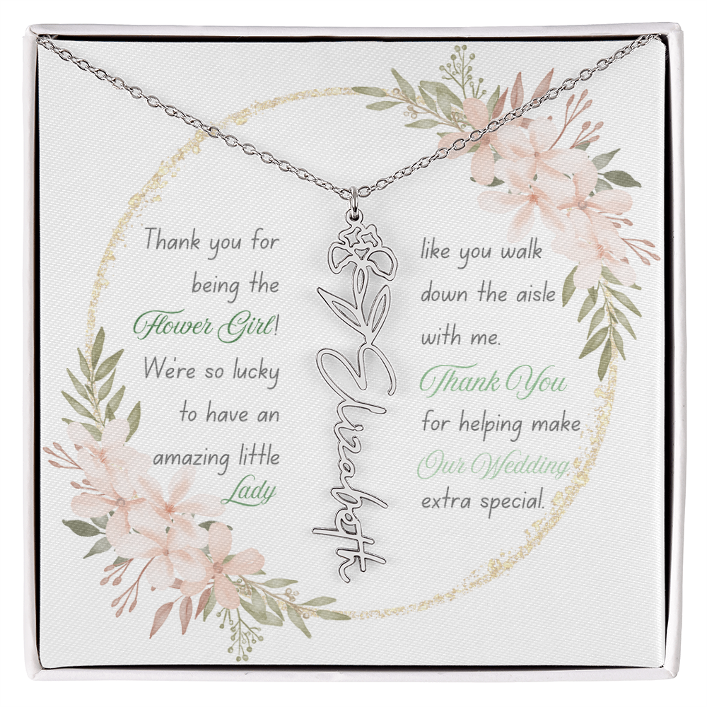 Custom Flower Girl Necklace