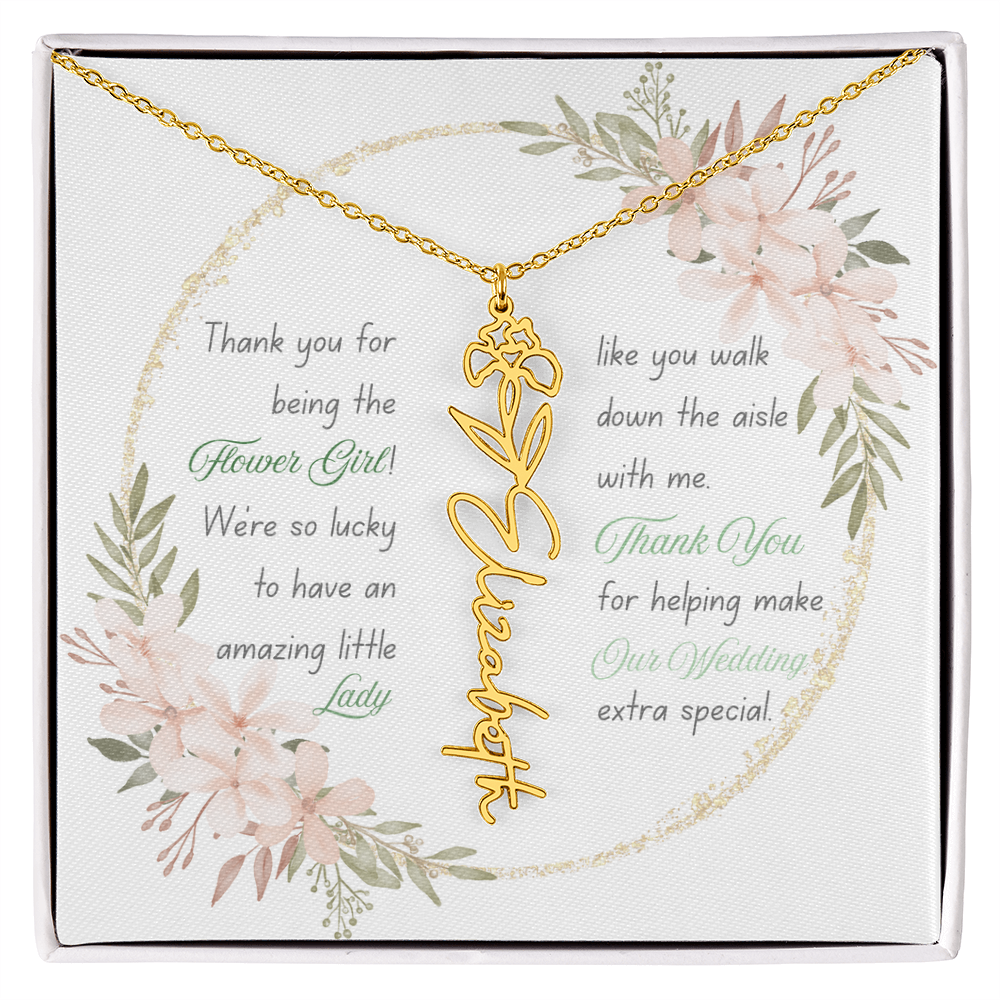 Custom Flower Girl Necklace