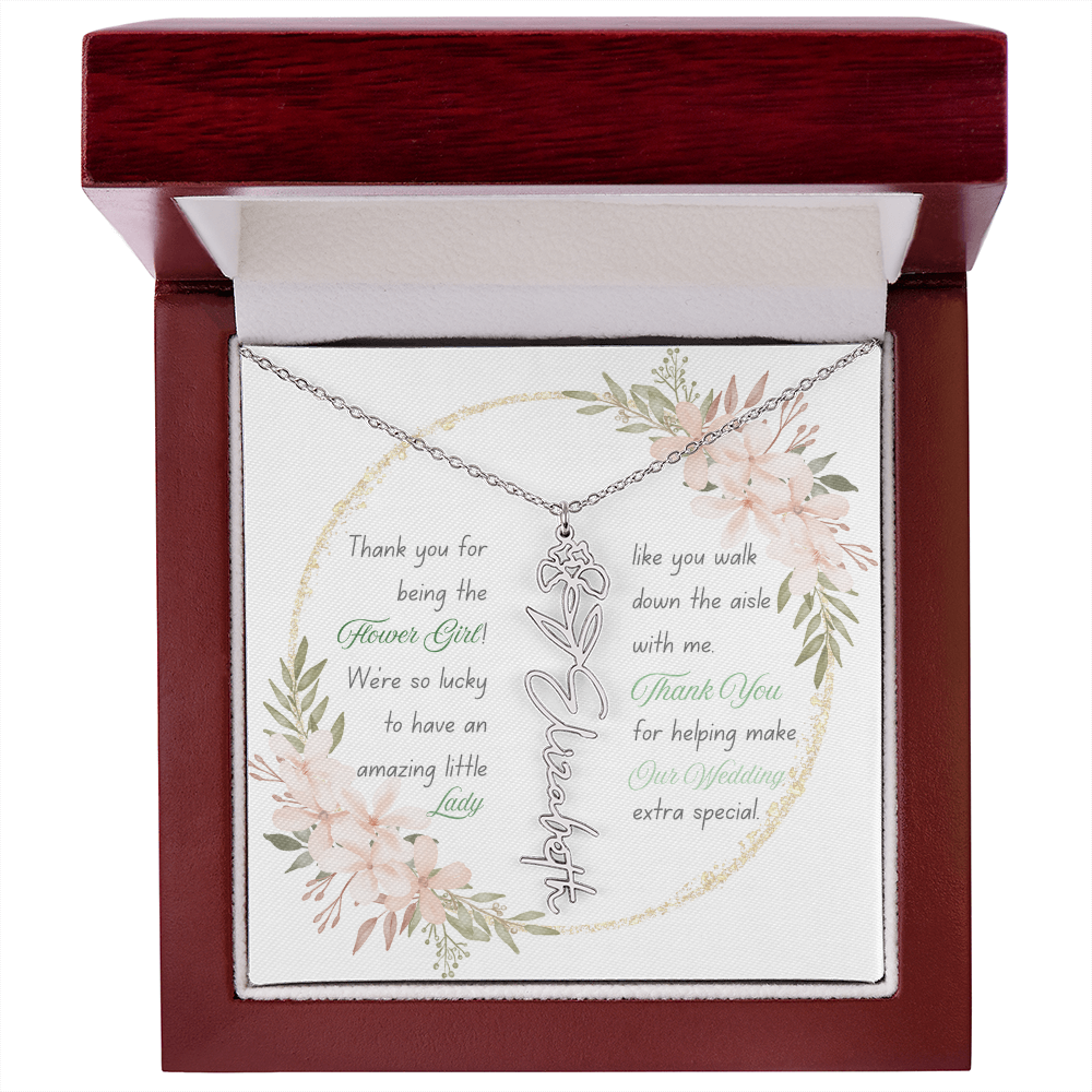 Custom Flower Girl Necklace