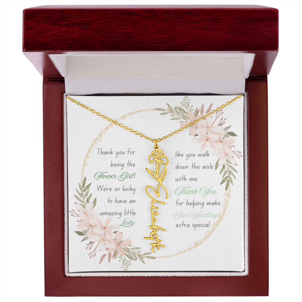 Custom Flower Girl Necklace