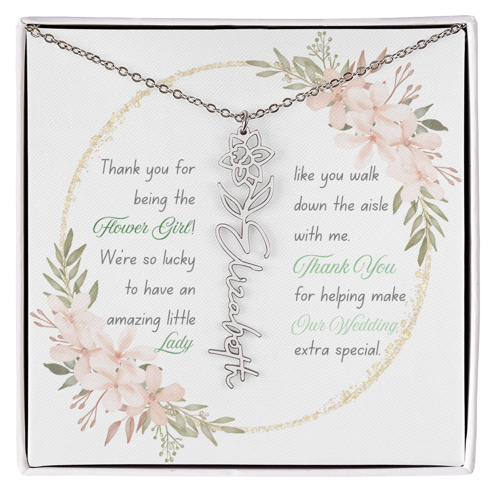 Custom Flower Girl Necklace