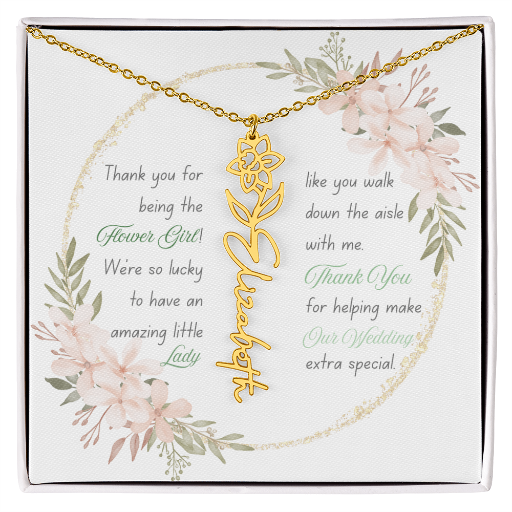 Custom Flower Girl Necklace