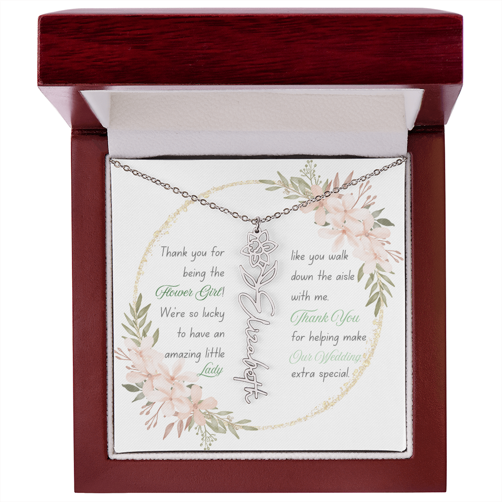 Custom Flower Girl Necklace