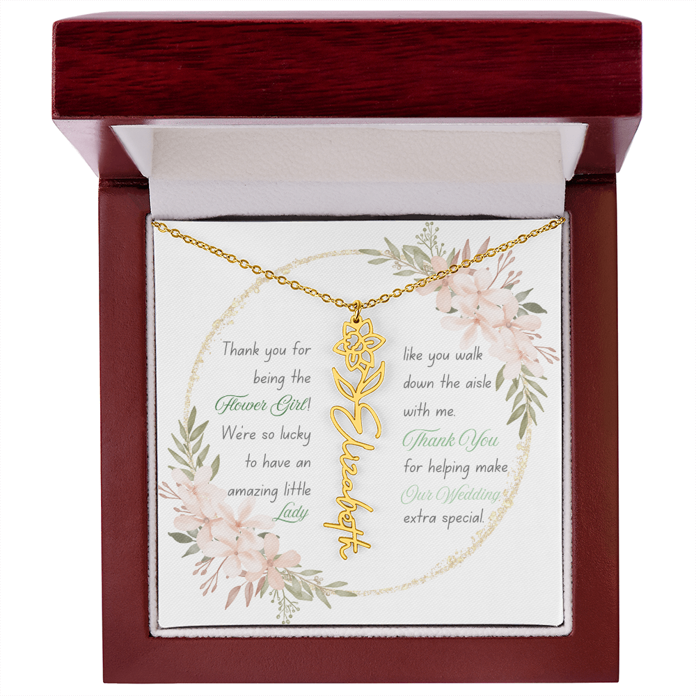 Custom Flower Girl Necklace