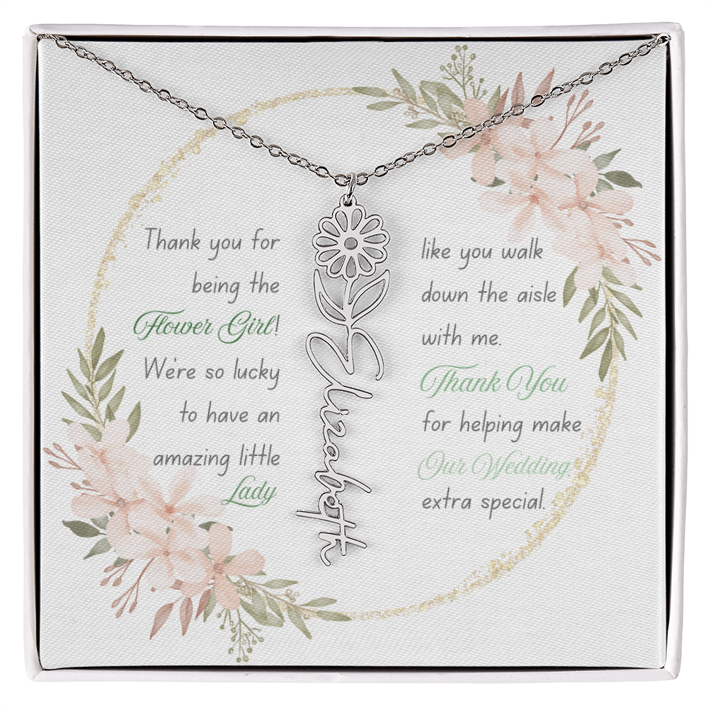 Custom Flower Girl Necklace