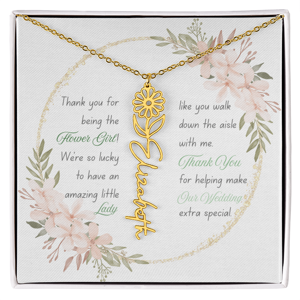 Custom Flower Girl Necklace