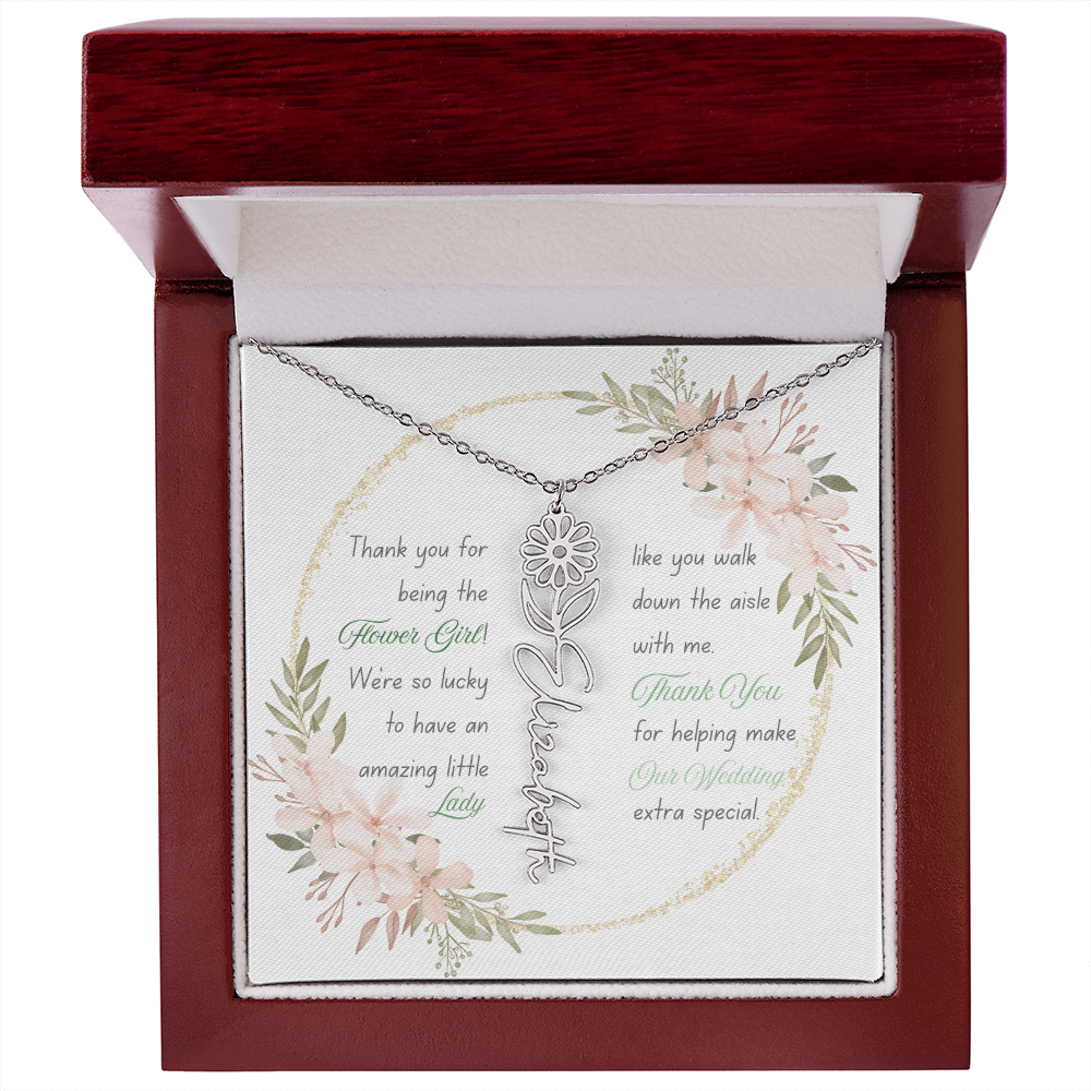 Custom Flower Girl Necklace