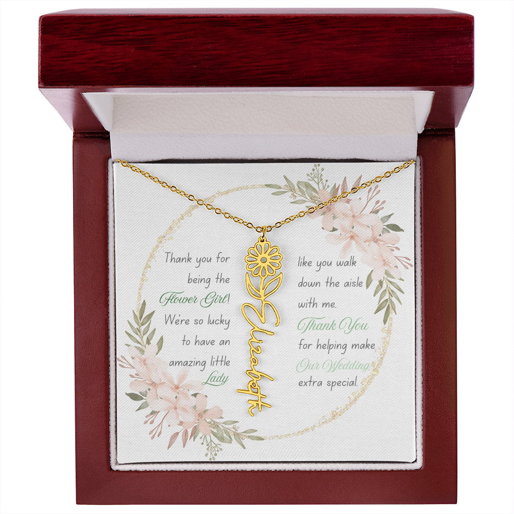 Custom Flower Girl Necklace