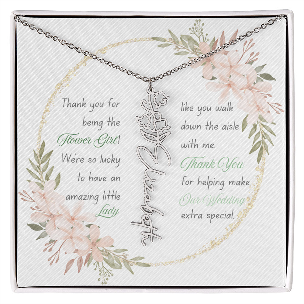 Custom Flower Girl Necklace