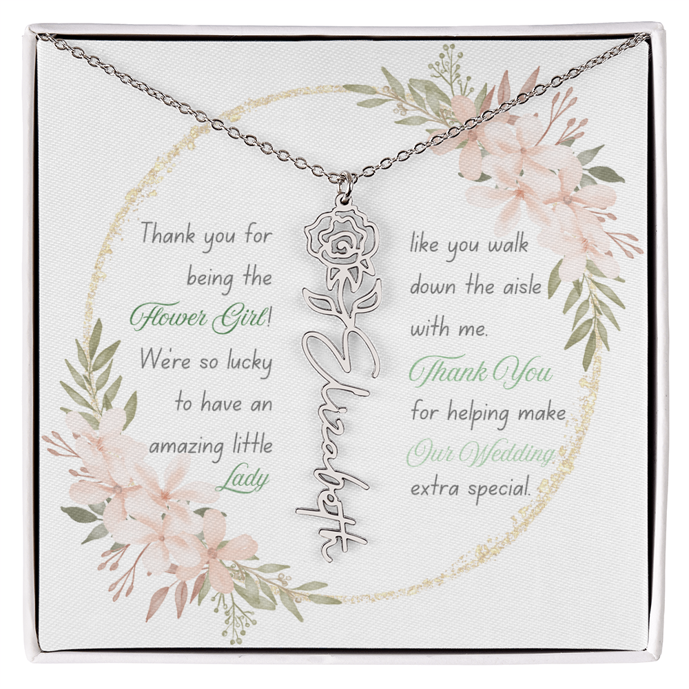 Custom Flower Girl Necklace