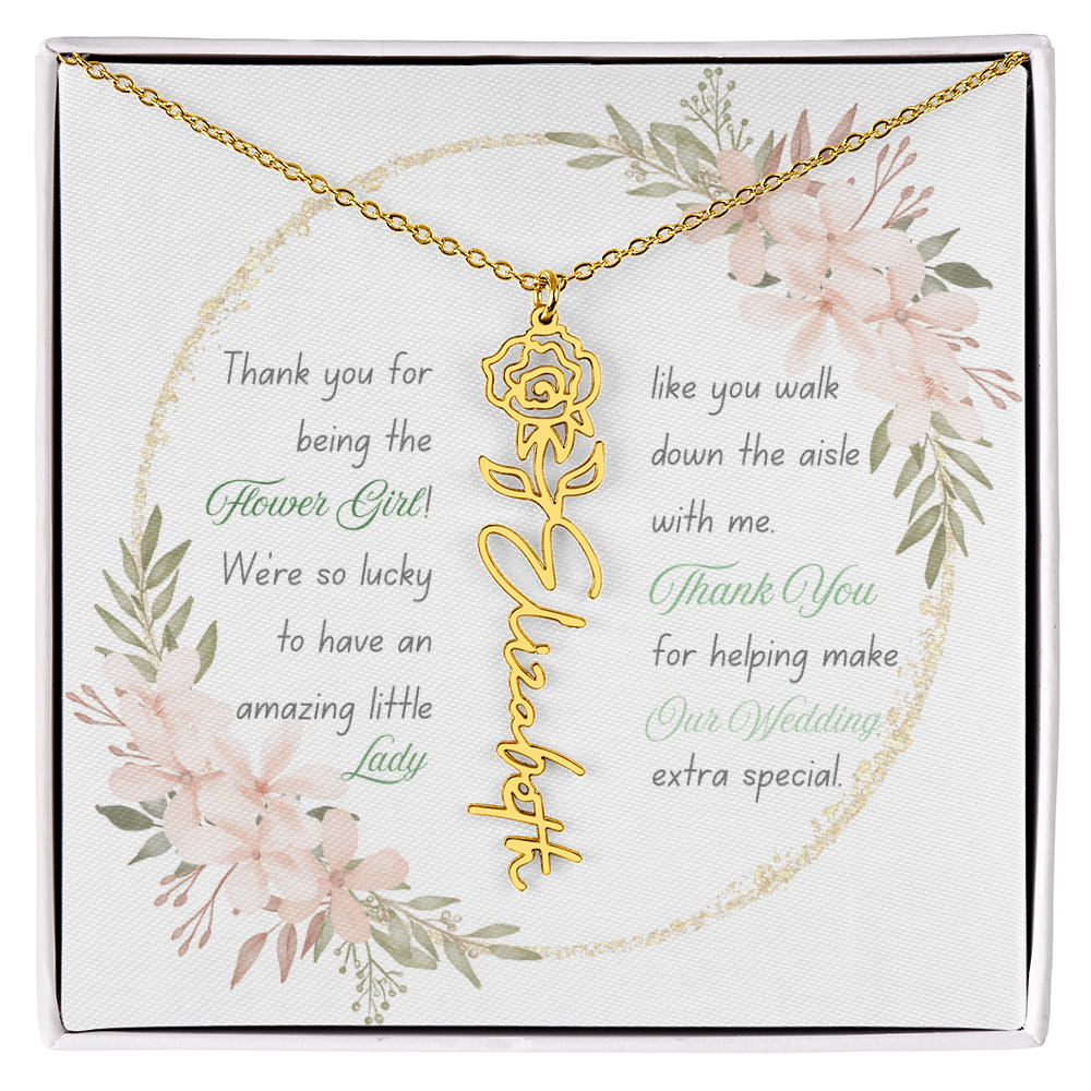 Custom Flower Girl Necklace