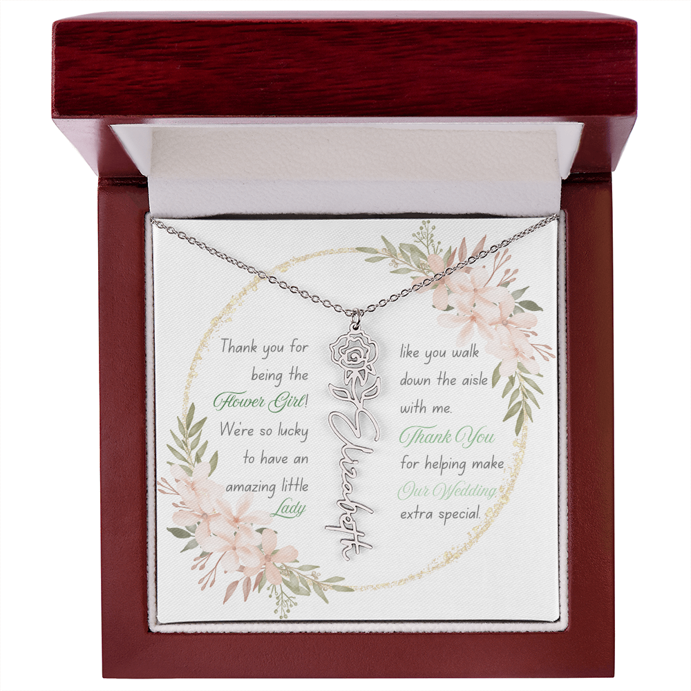 Custom Flower Girl Necklace