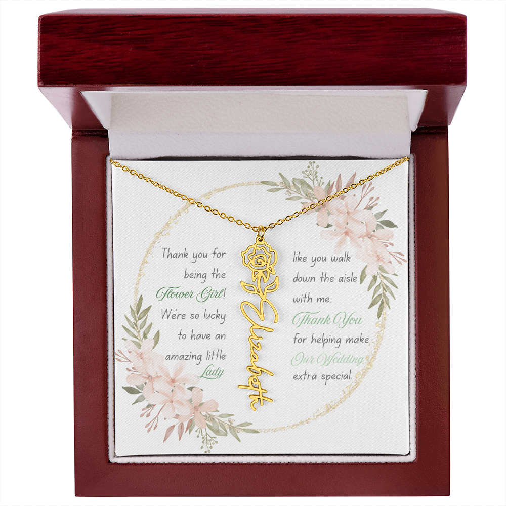 Custom Flower Girl Necklace
