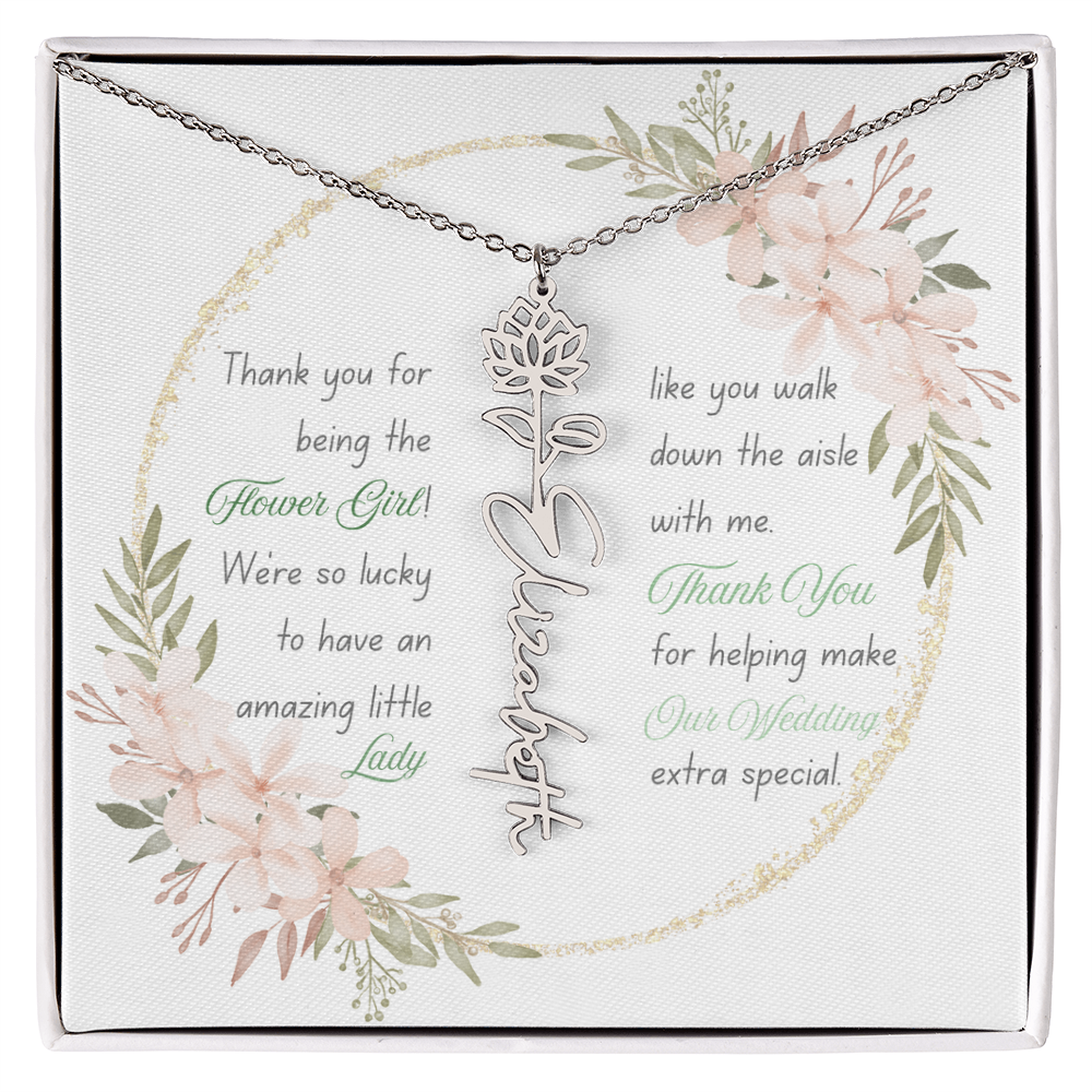 Custom Flower Girl Necklace