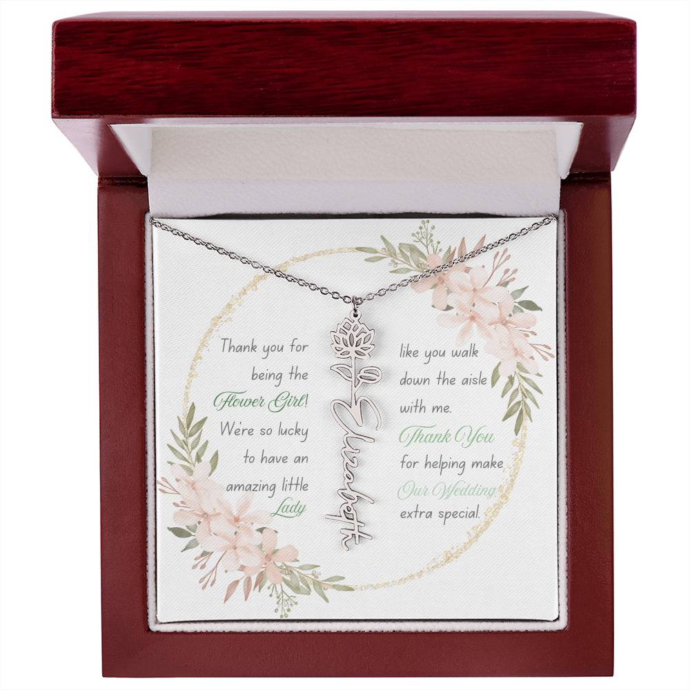 Custom Flower Girl Necklace