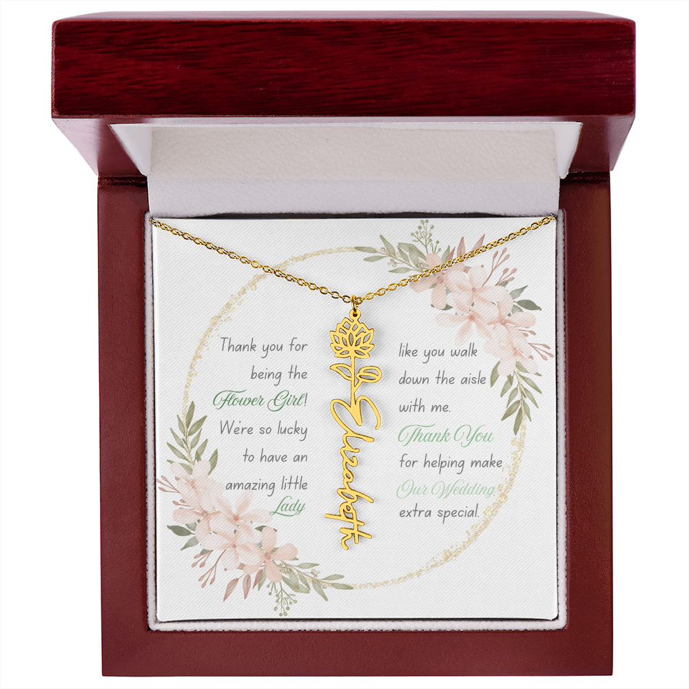 Custom Flower Girl Necklace