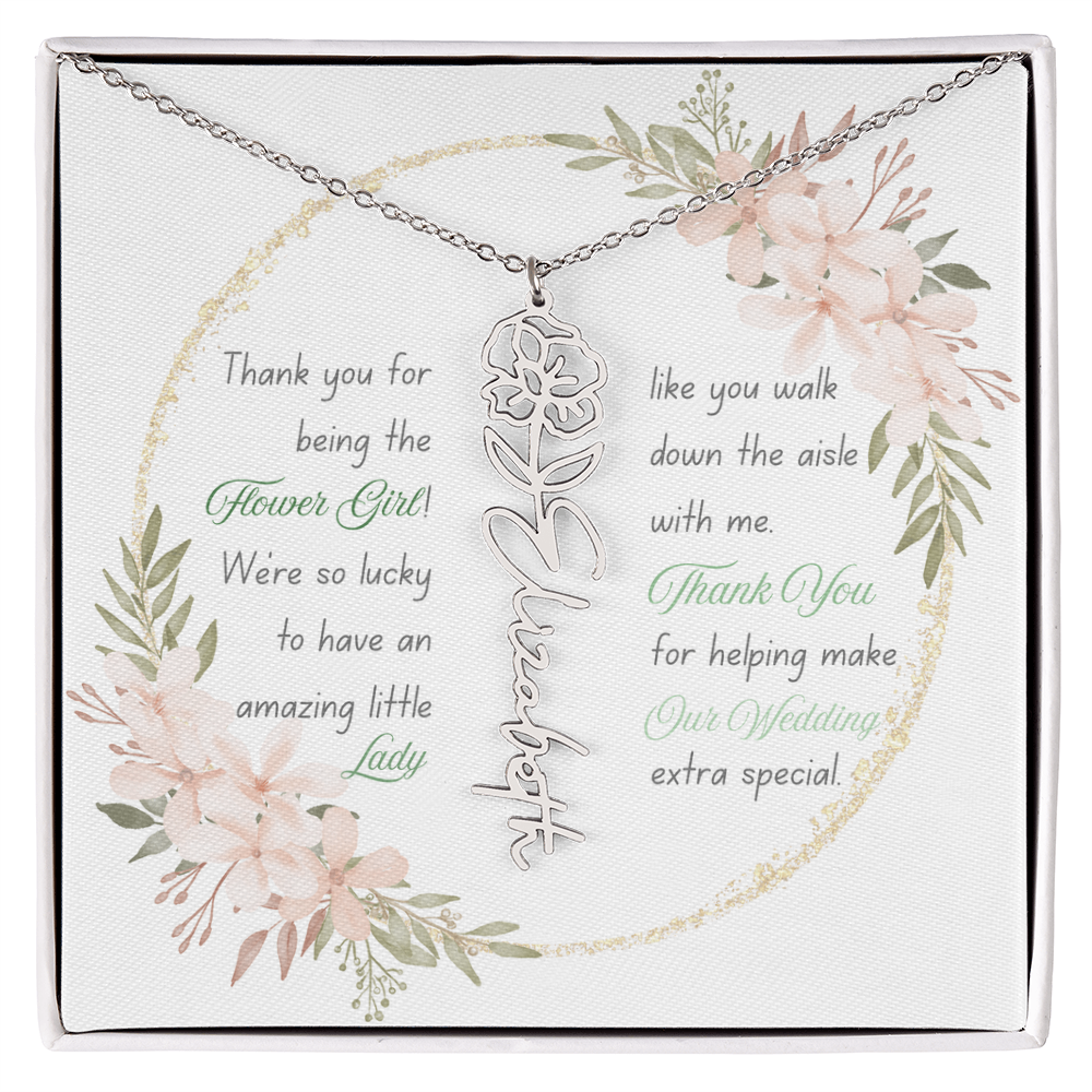 Custom Flower Girl Necklace
