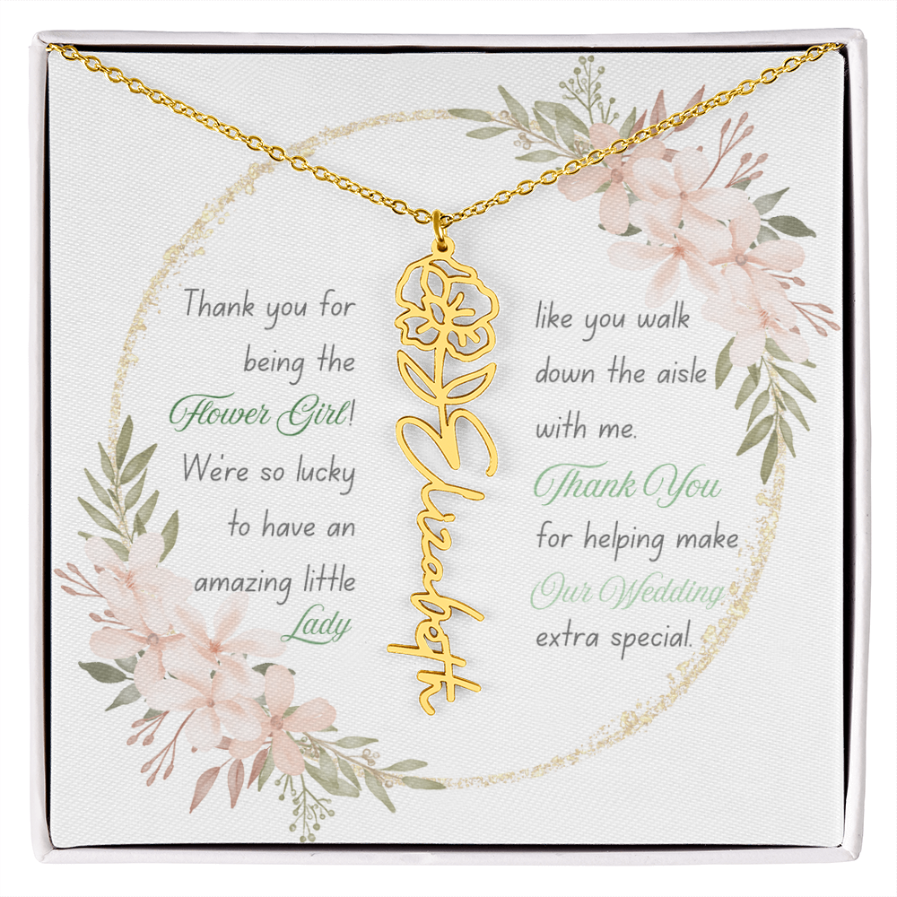 Custom Flower Girl Necklace