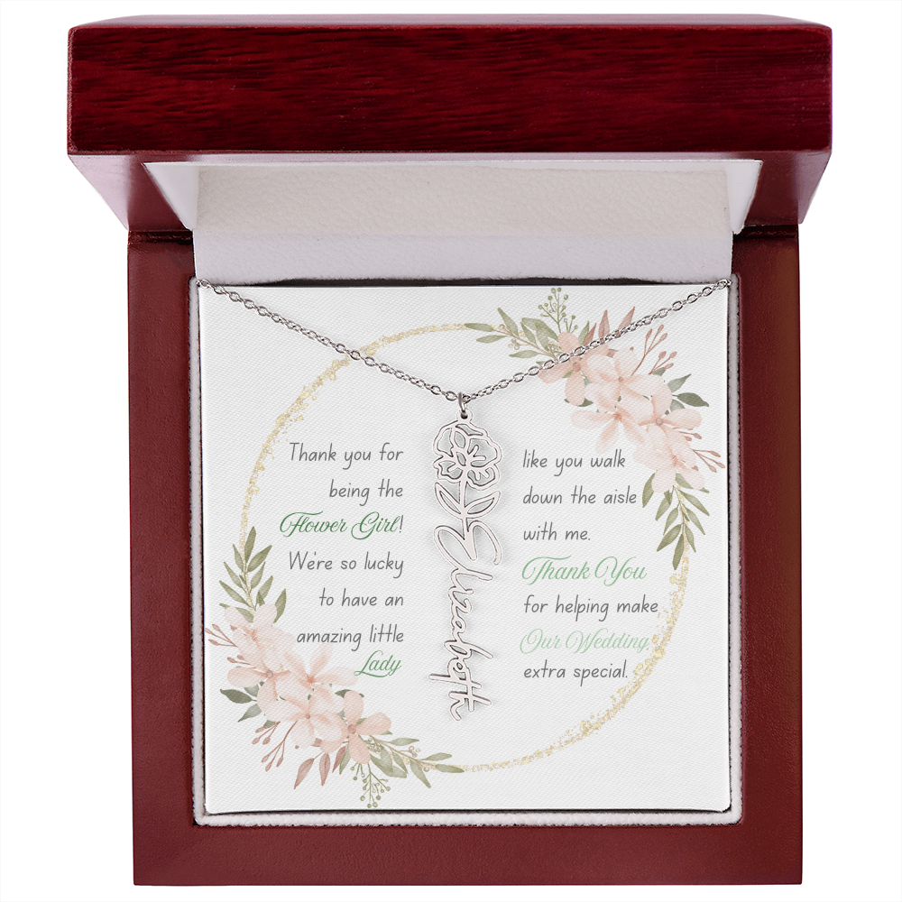 Custom Flower Girl Necklace