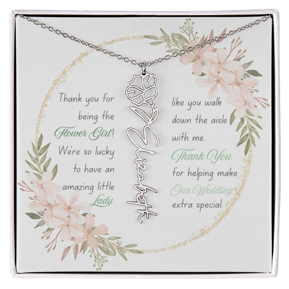 Custom Flower Girl Necklace