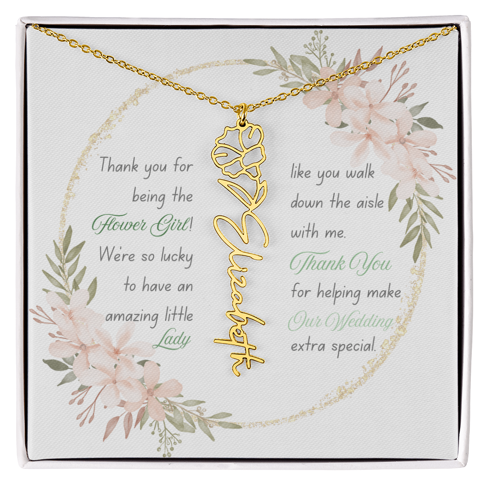 Custom Flower Girl Necklace
