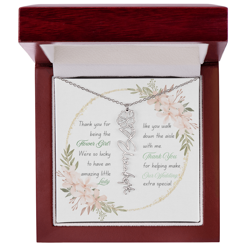 Custom Flower Girl Necklace