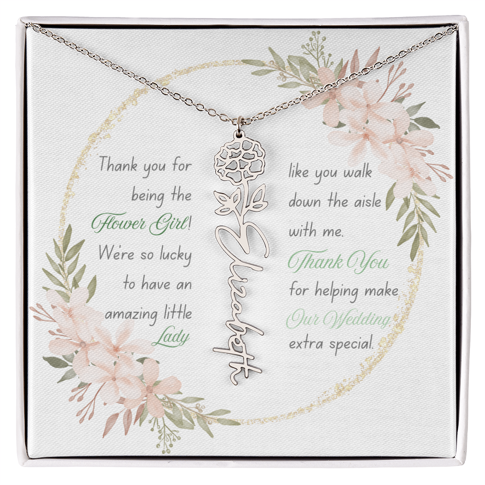 Custom Flower Girl Necklace
