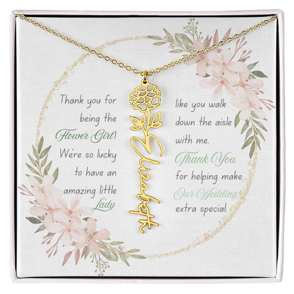 Custom Flower Girl Necklace