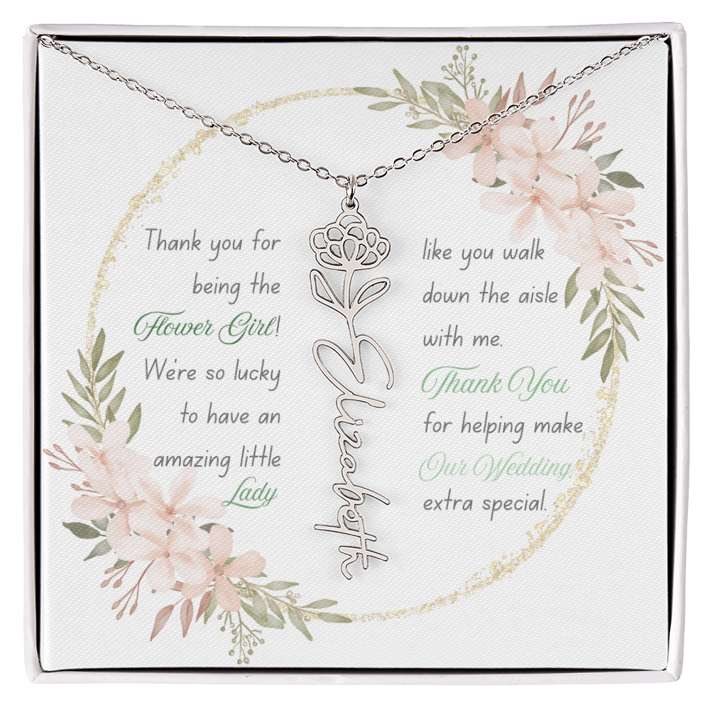 Custom Flower Girl Necklace