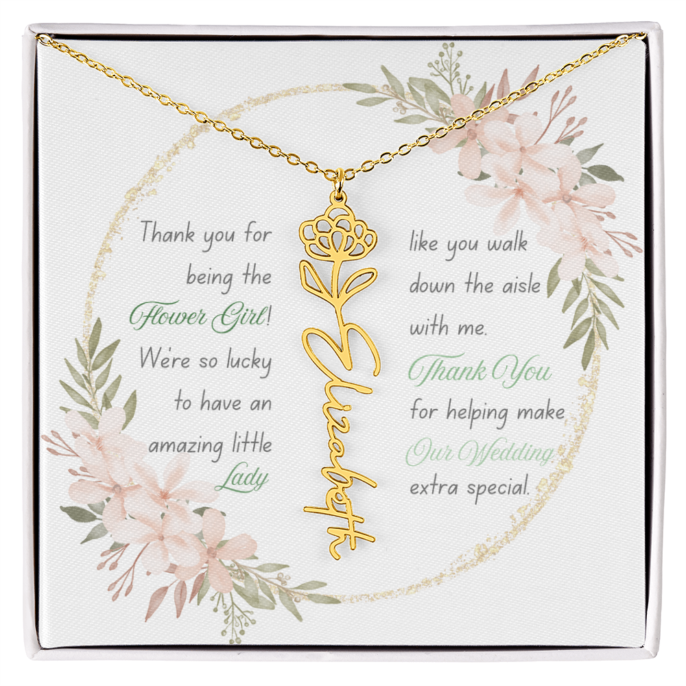 Custom Flower Girl Necklace