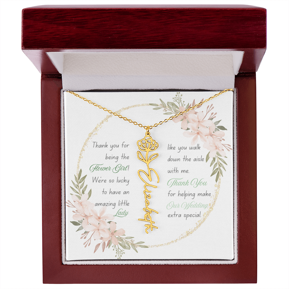 Custom Flower Girl Necklace