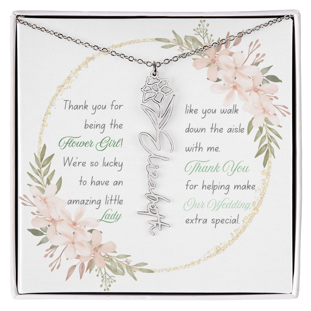 Custom Flower Girl Necklace