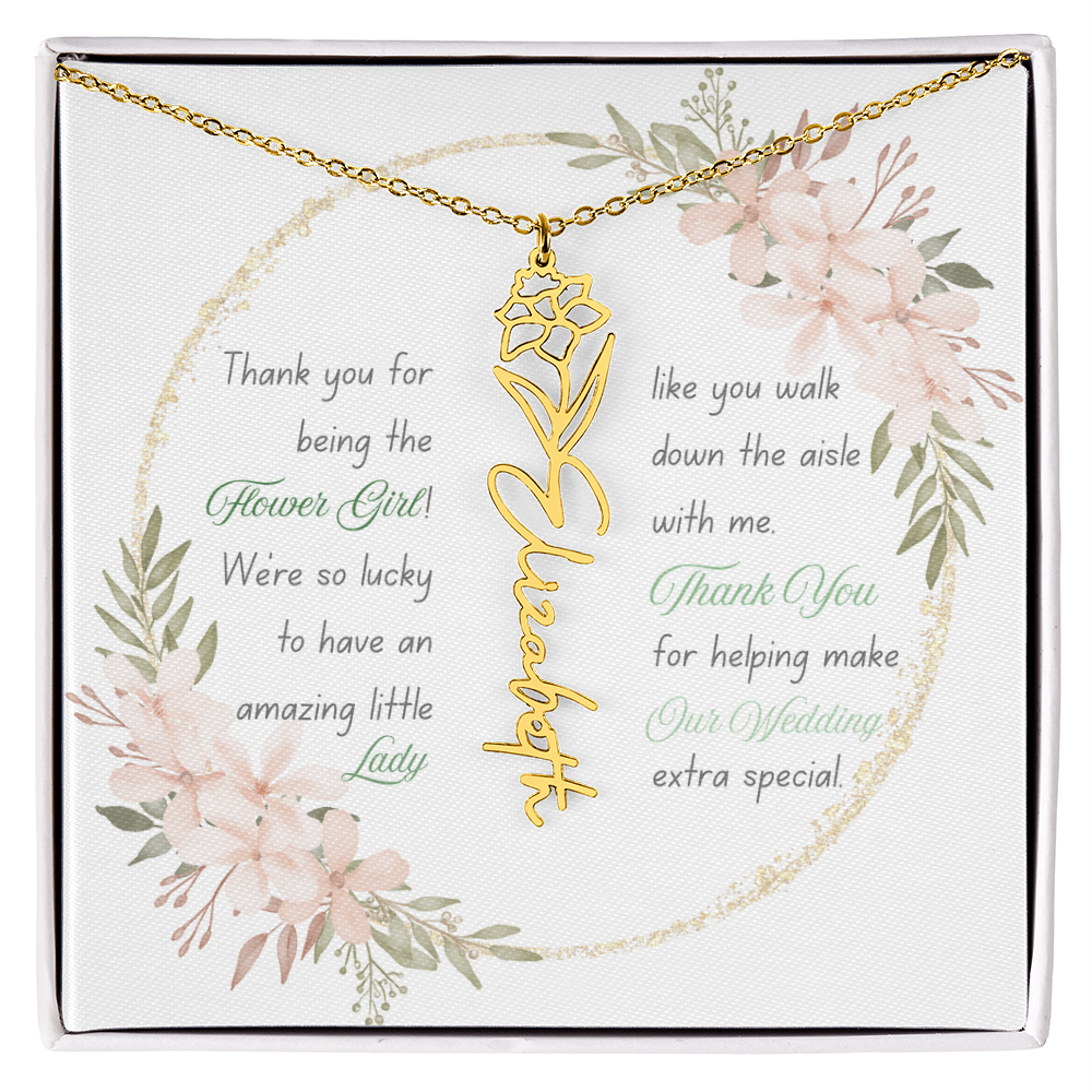 Custom Flower Girl Necklace