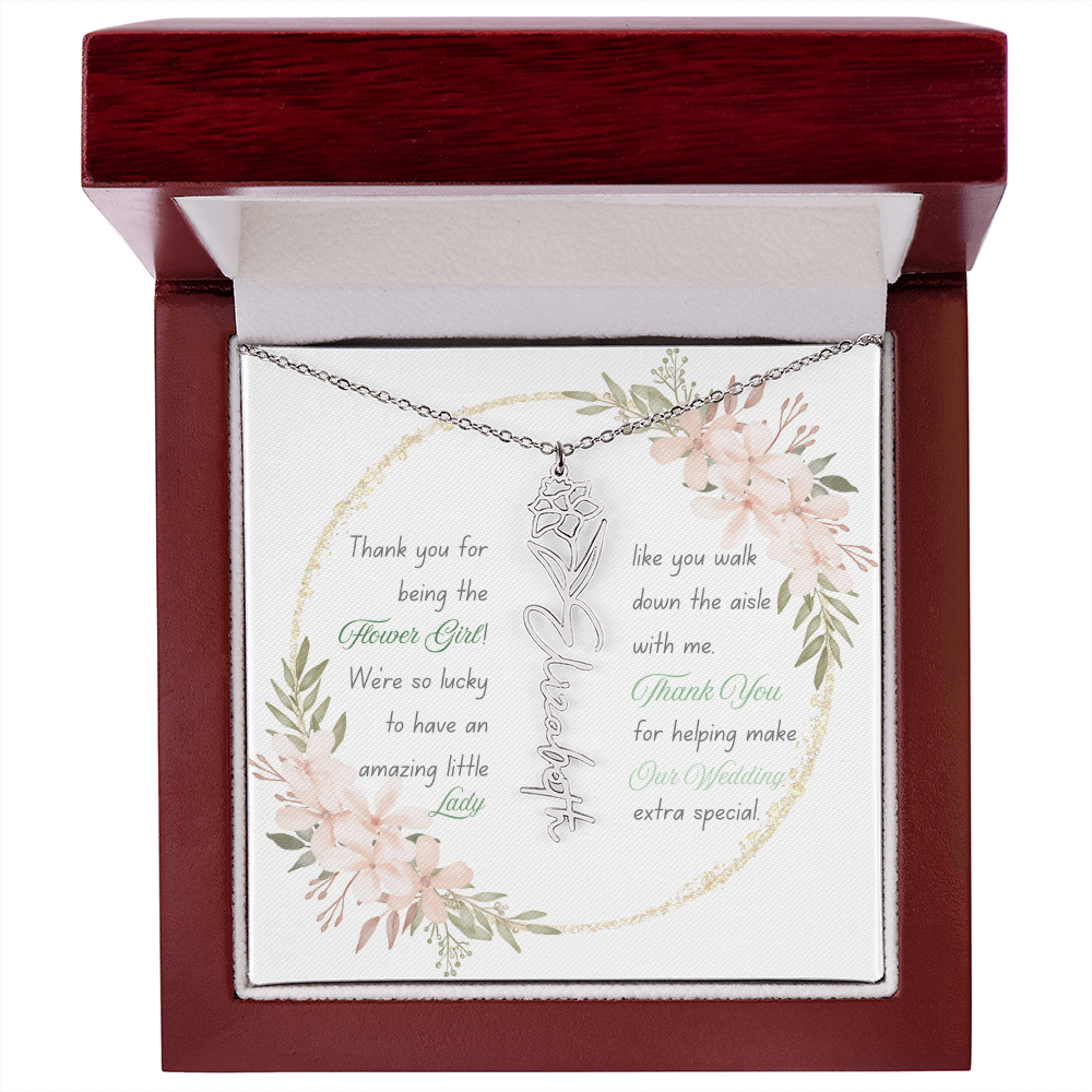 Custom Flower Girl Necklace