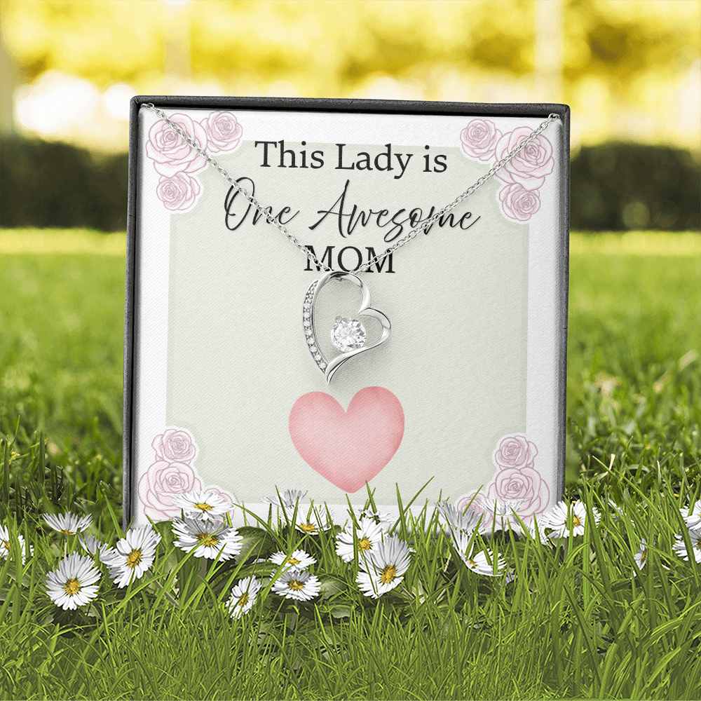 One Awesome Mom - Heart necklace